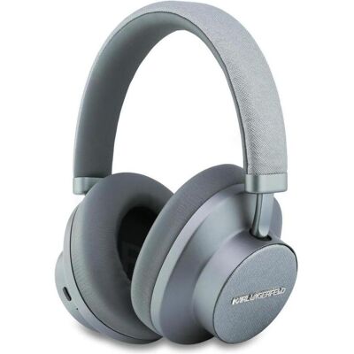 Karl Lagerfeld Over-Ear Headphones Saffiano Elongated Bluetooth ANC grey (ANC, 40 h, Filaire, Sans fil), Écouteurs, Gris Karl Lagerfeld Over-Ear Headphones Saffiano Elongated Bluetooth ANC grey (ANC, 40 h, Filaire, Sans fil), Écouteurs, Gris
