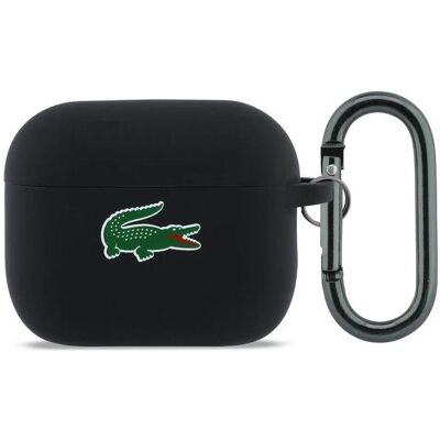 Lacoste Étui en silicone liquide avec logo Croc pour AirPods 3 Pro, noir (Manchon pour casque d'écoute), Étui pour écouteurs + casque, Noir Lacoste Étui en silicone liquide avec logo Croc pour AirPods 3 Pro, noir (Manchon pour casque d'écoute), Étui pour écouteurs + casque, Noir