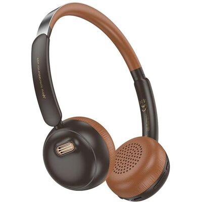 Hoco Wireless headphones wire headphones bluetooth W62 wire (NC, 30 h, Filaire, Sans fil), Écouteurs, Marron Hoco Wireless headphones wire headphones bluetooth W62 wire (NC, 30 h, Filaire, Sans fil), Écouteurs, Marron