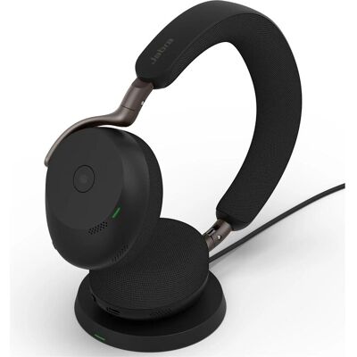 Jabra Evolve3 75 MS + station de recharge (Sans fil, USB-A, Les équipes Microsoft), Casque micro de bureau, Noir Jabra Evolve3 75 MS + station de recharge (Sans fil, USB-A, Les équipes Microsoft), Casque micro de bureau, Noir