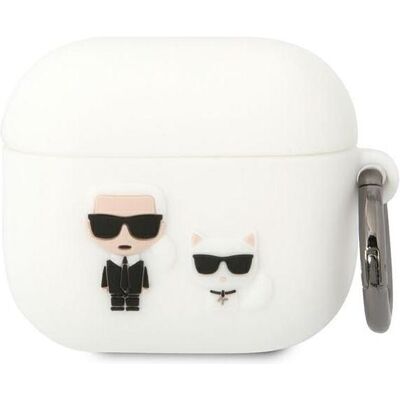 Coque en silicone Karl Lagerfeld pour AirPods 3 - Blanc Coque en silicone Karl Lagerfeld pour AirPods 3 - Blanc