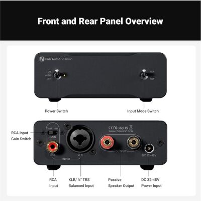 Fosi Audio V3 MONO-2 Pack Mono Channel + Subwoofer-Verstärker (Amplificateur de puissance), Amplificateur stéréo, Noir Fosi Audio V3 MONO-2 Pack Mono Channel + Subwoofer-Verstärker (Amplificateur de puissance), Amplificateur stéréo, Noir