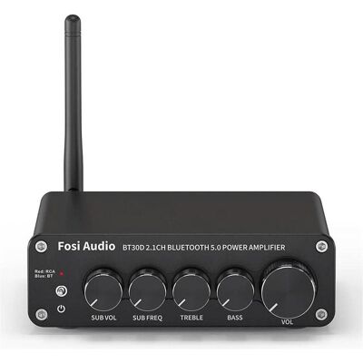 Fosi Audio BT30D - 2.1-Kanal Endverstärker - Bluetooth 5.0 (Amplificateur de puissance), Amplificateur stéréo, Noir Fosi Audio BT30D - 2.1-Kanal Endverstärker - Bluetooth 5.0 (Amplificateur de puissance), Amplificateur stéréo, Noir