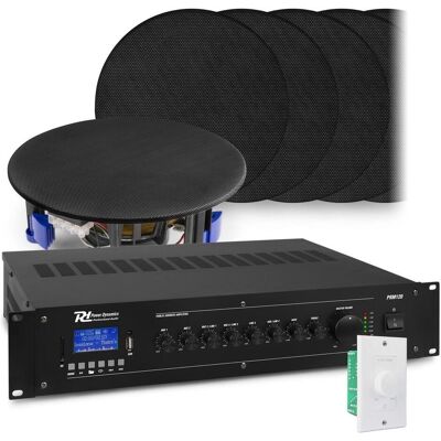 Power Dynamics met Bluetooth, 12x zwarte inbouw speaker et 100v versterker van (Passif), Haut-parleur PA, Noir Power Dynamics met Bluetooth, 12x zwarte inbouw speaker et 100v versterker van (Passif), Haut-parleur PA, Noir