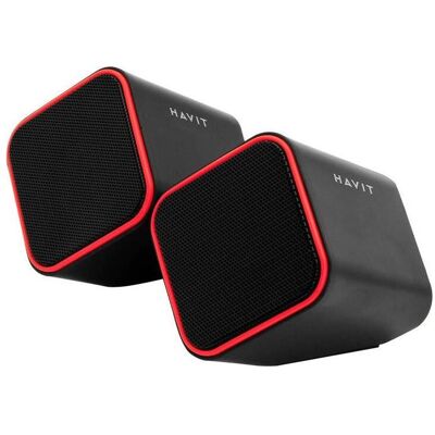 Havit Haut-parleurs d'ordinateur 2.0 HV-SK473 noir-rouge, Haut-parleur PC, Rouge, Noir Havit Haut-parleurs d'ordinateur 2.0 HV-SK473 noir-rouge, Haut-parleur PC, Rouge, Noir