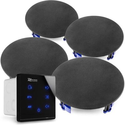 Power Dynamics Powerline A50B Set met inbouw audio versterker en 4 plafondspeakers - Zwart (Set, 40 W), Enceinte hifi + home cinéma, Noir Power Dynamics Powerline A50B Set met inbouw audio versterker en 4 plafondspeakers - Zwart (Set, 40 W), Enceinte hifi + home cinéma, Noir
