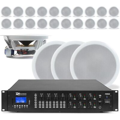 Power Dynamics uitgebreide plafond speaker set met 24 speakers - 100V - Wit, Haut-parleur PA, Blanc Power Dynamics uitgebreide plafond speaker set met 24 speakers - 100V - Wit, Haut-parleur PA, Blanc