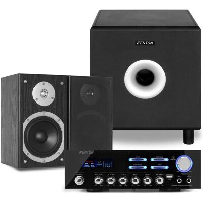 Fenton speakerset - hifi stereo set met versterker met Bluetooth en 8 subwoofers (Set, 200 W), Enceinte hifi + home cinéma Fenton speakerset - hifi stereo set met versterker met Bluetooth en 8 subwoofers (Set, 200 W), Enceinte hifi + home cinéma