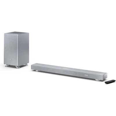 Sharp Speakers HT-SBW53121(SL) Q 3.1.2 Dolby Atmos/ DTS:X Soundbar with Wireless Subwoofer, Silver (182 W, 3.1.2 Canal), Barre de son, Argent Sharp Speakers HT-SBW53121(SL) Q 3.1.2 Dolby Atmos/ DTS:X Soundbar with Wireless Subwoofer, Silver (182 W, 3.1.2 Canal), Barre de son, Argent