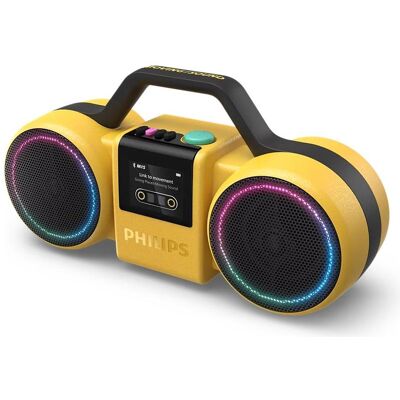 Philips TAMS60 - The Roller Boombox - Gul (24 h), Enceinte Bluetooth, Jaune Philips TAMS60 - The Roller Boombox - Gul (24 h), Enceinte Bluetooth, Jaune