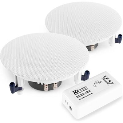 Power Dynamics speaker - Set van 2 inbouw speakers + versterker en luidsprekerkabel - Complete set voor kantoor, ha (Passif), Haut-parleur PA, Blanc Power Dynamics speaker - Set van 2 inbouw speakers + versterker en luidsprekerkabel - Complete set voor kantoor, ha (Passif), Haut-parleur PA, Blanc