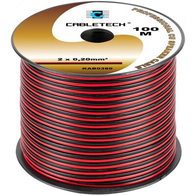 Cabletech Câble pour haut-parleurs 2x0,2mm² noir/rouge (cuivre), Câble d'enceinte, Noir, Rouge, Cuivre Cabletech Câble pour haut-parleurs 2x0,2mm² noir/rouge (cuivre), Câble d'enceinte, Noir, Rouge, Cuivre
