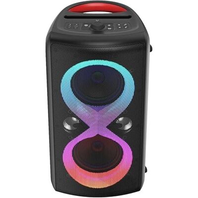 Majestic Enceinte sans fil avec éclairage LED, entrées multiples, karaoké et batterie rechargeable, Enceinte Bluetooth, Noir Majestic Enceinte sans fil avec éclairage LED, entrées multiples, karaoké et batterie rechargeable, Enceinte Bluetooth, Noir