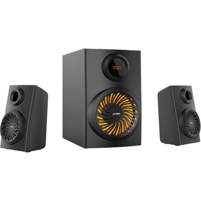 Fenda F&D Repro F190X / 2.1 / 46 W / noir / radio FM / BT 5.0 / USB / LED / télécommande (Set, 15 W), Enceinte hifi + home cinéma, Noir Fenda F&D Repro F190X / 2.1 / 46 W / noir / radio FM / BT 5.0 / USB / LED / télécommande (Set, 15 W), Enceinte hifi + home cinéma, Noir