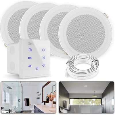 Power Dynamics A100 badkamerspeaker set - Bluetooth speaker voor badkamer - 5 Inch - (Passif), Haut-parleur PA, Blanc Power Dynamics A100 badkamerspeaker set - Bluetooth speaker voor badkamer - 5 Inch - (Passif), Haut-parleur PA, Blanc