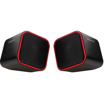 Havit Haut-parleurs d'ordinateur 2.0 HV-SK473 noir-rouge, Haut-parleur PC, Rouge, Noir Havit Haut-parleurs d'ordinateur 2.0 HV-SK473 noir-rouge, Haut-parleur PC, Rouge, Noir