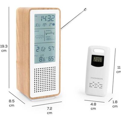 Thomson Speaker + Weather Station WS102, Enceinte Bluetooth, Blanc Thomson Speaker + Weather Station WS102, Enceinte Bluetooth, Blanc