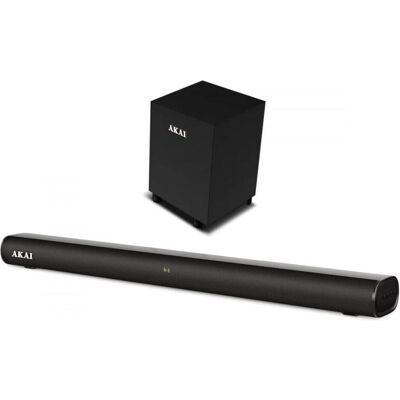 Akai SOUNDBAR ASB-20CSW 2.1 PRZEWODOWY SUBWOOFER (80 W, Canal 2.1), Barre de son, Noir Akai SOUNDBAR ASB-20CSW 2.1 PRZEWODOWY SUBWOOFER (80 W, Canal 2.1), Barre de son, Noir