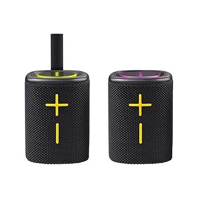 Defender Enceinte UNION Bluetooth 20 W MP3/SD/USB/RGB/IPX6 (8 h), Enceinte Bluetooth, Noir, Jaune Defender Enceinte UNION Bluetooth 20 W MP3/SD/USB/RGB/IPX6 (8 h), Enceinte Bluetooth, Noir, Jaune