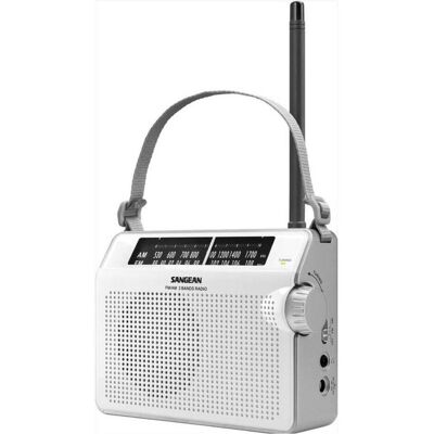 Sangean Radio design portable FM/MW (AM, FM, MF), Radio, Blanc Sangean Radio design portable FM/MW (AM, FM, MF), Radio, Blanc