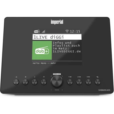 Imperial DABMAN i430BK Hybrid Radio with Bluetooth (DAB+ DAB, FM, Radio Internet, Bluetooth, WiFi), Radio, Noir Imperial DABMAN i430BK Hybrid Radio with Bluetooth (DAB+ DAB, FM, Radio Internet, Bluetooth, WiFi), Radio, Noir
