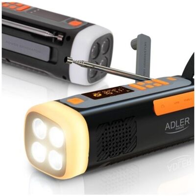 Adler AD 1920 Parnesajams radio-lukturis ar dinamo funkciju AD 1920 (5905575910714) (AM, FM, Bluetooth), Radio, Noir Adler AD 1920 Parnesajams radio-lukturis ar dinamo funkciju AD 1920 (5905575910714) (AM, FM, Bluetooth), Radio, Noir