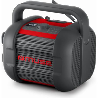 Muse Speakers Jobsite Bluetooth Radio M-968 BTR 40 W Bluetooth NFC features (FM, Bluetooth, NFC), Radio, Gris, Rouge, Noir Muse Speakers Jobsite Bluetooth Radio M-968 BTR 40 W Bluetooth NFC features (FM, Bluetooth, NFC), Radio, Gris, Rouge, Noir