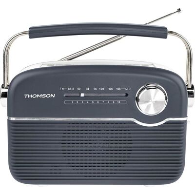 Thomson Radio Bluetooth rétro avec chargement solaire - Gris (DAB+ DAB, FM, Bluetooth), Radio, Gris Thomson Radio Bluetooth rétro avec chargement solaire - Gris (DAB+ DAB, FM, Bluetooth), Radio, Gris