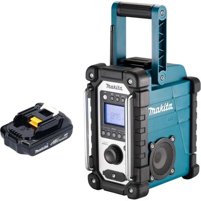 Makita DMR 116 Y1 radio de chantier sans fil 14,4 - 18 V AM FM AUX + 1x batterie 1,5 Ah - sans (AM, FM), Radio Makita DMR 116 Y1 radio de chantier sans fil 14,4 - 18 V AM FM AUX + 1x batterie 1,5 Ah - sans (AM, FM), Radio