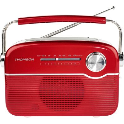 Thomson Radio Bluetooth rétro avec chargement solaire - Rouge (FM, Bluetooth), Radio, Rouge Thomson Radio Bluetooth rétro avec chargement solaire - Rouge (FM, Bluetooth), Radio, Rouge