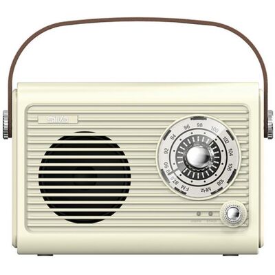 Silva Schneider Mono 1966 BT beige tragbares Retro-Radio mit 1500mAh Akku (FM, Bluetooth), Radio, Beige Silva Schneider Mono 1966 BT beige tragbares Retro-Radio mit 1500mAh Akku (FM, Bluetooth), Radio, Beige