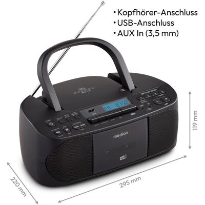 Medion 50079328 (DAB+ DAB, FM, PLL, Bluetooth), Radio, Noir Medion 50079328 (DAB+ DAB, FM, PLL, Bluetooth), Radio, Noir