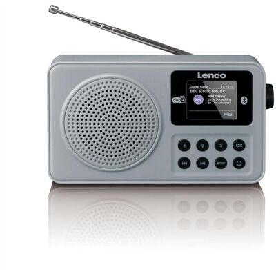 Lenco kompaktes DAB+ Radio PDR-034 FM/BT/AUX-In, Akku (DAB+ DAB, Bluetooth), Radio, Gris Lenco kompaktes DAB+ Radio PDR-034 FM/BT/AUX-In, Akku (DAB+ DAB, Bluetooth), Radio, Gris