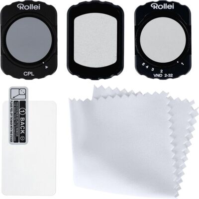 Rollei DJI Osmo Pocket 3 Cinema Filter Set 3-in-1, Caméra d'action : accessoires, Transparent, Gris Rollei DJI Osmo Pocket 3 Cinema Filter Set 3-in-1, Caméra d'action : accessoires, Transparent, Gris