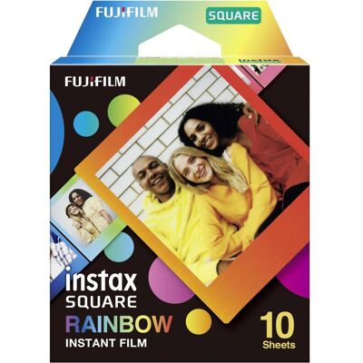 Fujifilm Instax Square Film Rainbow, Film instantané, Multicolore, Blanc, Noir Fujifilm Instax Square Film Rainbow, Film instantané, Multicolore, Blanc, Noir