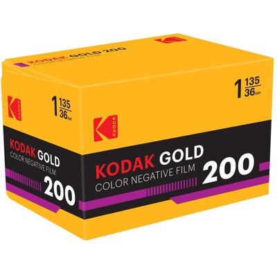 Kodak Pellicule négative couleur Gold 200 – ISO 200 – 35 mm – 36 prises de vue, Film analogique, Or Kodak Pellicule négative couleur Gold 200 – ISO 200 – 35 mm – 36 prises de vue, Film analogique, Or