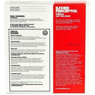 Ilford Perceptol Dev 1 lt, Développement de pellicule, Noir Ilford Perceptol Dev 1 lt, Développement de pellicule, Noir