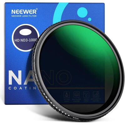 Neewer Filtres ND variables ND3-ND1000 (58 mm, Filtre ND), Filtre photo, Gris Neewer Filtres ND variables ND3-ND1000 (58 mm, Filtre ND), Filtre photo, Gris