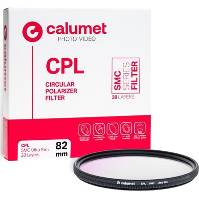 Calumet Filtr Filtr CPL SMC 82 mm Ultra Slim 28 Layers (82 mm, Filtre polarisant), Filtre photo, Transparent Calumet Filtr Filtr CPL SMC 82 mm Ultra Slim 28 Layers (82 mm, Filtre polarisant), Filtre photo, Transparent