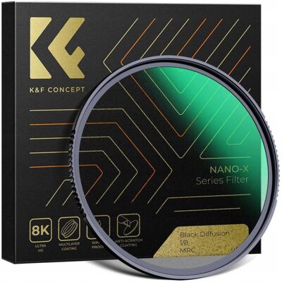 K&F Concept 62MM Black Mist Filter 1/8, HD, Waterproof, Anti Scratch, 28 layer Green Coatings (Nano-X Series) (62 mm, Filtre Black Mist), Filtre photo, Noir K&F Concept 62MM Black Mist Filter 1/8, HD, Waterproof, Anti Scratch, 28 layer Green Coatings (Nano-X Series) (62 mm, Filtre Black Mist), Filtre photo, Noir