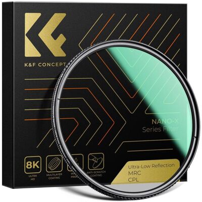 K&F Concept 82MM Ultra Low Refl. CPL Filter Super Slim Green Coated, HD, Waterproof, AntiScratch (Nano-X Series) (82 mm, Filtre polarisant), Filtre photo, Vert K&F Concept 82MM Ultra Low Refl. CPL Filter Super Slim Green Coated, HD, Waterproof, AntiScratch (Nano-X Series) (82 mm, Filtre polarisant), Filtre photo, Vert