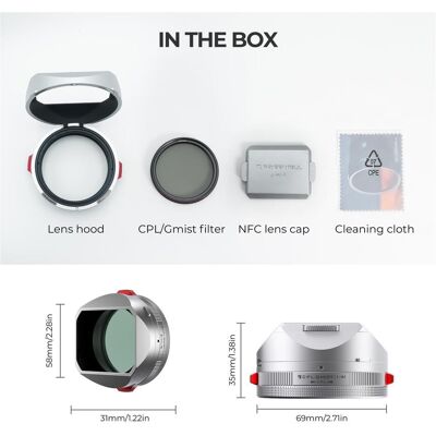 Freewell Fuji X100 Series Real Lens Hood (Silver), Pare-soleil pour objectif, Argent Freewell Fuji X100 Series Real Lens Hood (Silver), Pare-soleil pour objectif, Argent