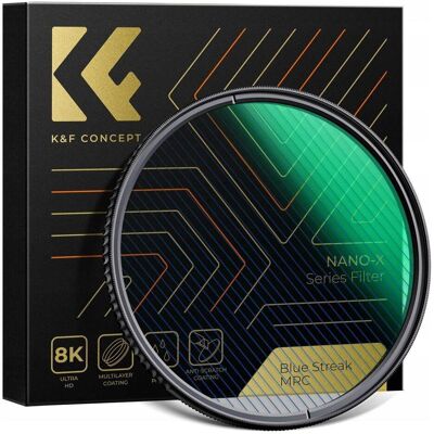 K&F Concept Filtr Kf Filtr Blue Streak Anamorficzny K&f Nano-x Mrc 62mm / Kf01.2098 (62 mm), Filtre photo, Bleu K&F Concept Filtr Kf Filtr Blue Streak Anamorficzny K&f Nano-x Mrc 62mm / Kf01.2098 (62 mm), Filtre photo, Bleu