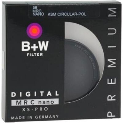 B&W 58ES Kaesemann Circular Polarizing MRC Nano XS-Pro Digital 58mm (1066395) (58 mm, Filtre polarisant), Filtre photo, Noir B&W 58ES Kaesemann Circular Polarizing MRC Nano XS-Pro Digital 58mm (1066395) (58 mm, Filtre polarisant), Filtre photo, Noir