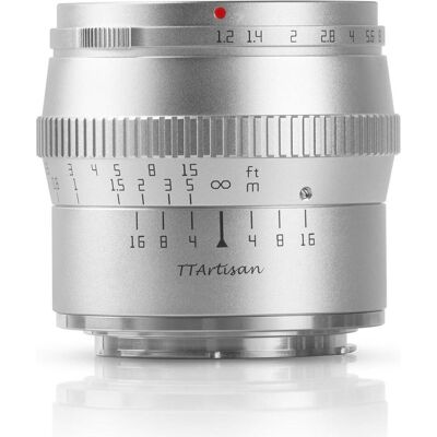 TTArtisan 50 mm f1.2 Fujifilm X (Fujifilm X, APS-C / DX), Objectif, Argent TTArtisan 50 mm f1.2 Fujifilm X (Fujifilm X, APS-C / DX), Objectif, Argent