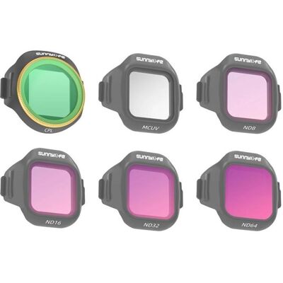 Sunnylife Set of 6 MCUV + CPL + ND8 + ND16 + ND32 + ND64 filters for MINI 5 Pro (Filtres pour drone, DJI Mini 5 Pro), Drone : accessoires, Multicolore Sunnylife Set of 6 MCUV + CPL + ND8 + ND16 + ND32 + ND64 filters for MINI 5 Pro (Filtres pour drone, DJI Mini 5 Pro), Drone : accessoires, Multicolore