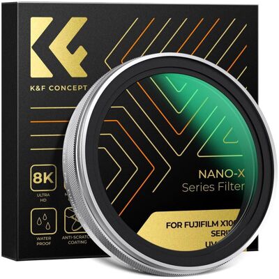 K&F Concept Filtr Kf Filtr Uv Nano-x Mrc Do Fujifilm X100 X100s X100v X100f X100vi / Kf01.2703 (Filtre UV), Filtre photo, Argent K&F Concept Filtr Kf Filtr Uv Nano-x Mrc Do Fujifilm X100 X100s X100v X100f X100vi / Kf01.2703 (Filtre UV), Filtre photo, Argent