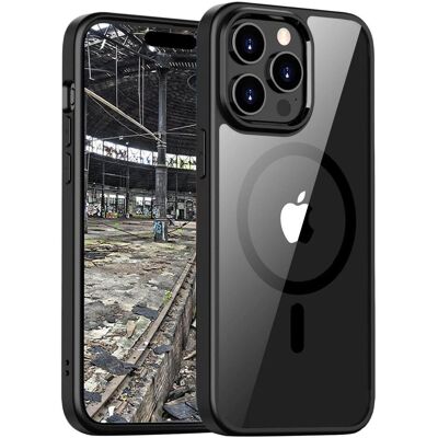 JT Berlin BackCase Pankow Hybrid MagSafe (Apple iPhone 15 Pro), Coque pour téléphone portable, Transparent, Noir JT Berlin BackCase Pankow Hybrid MagSafe (Apple iPhone 15 Pro), Coque pour téléphone portable, Transparent, Noir