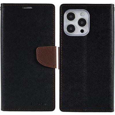 Mercury iPhone 14 Pro Max - Goospery Fancy Étui noir/marron (Apple iPhone 14 Pro Max), Coque pour téléphone portable, Marron, Noir Mercury iPhone 14 Pro Max - Goospery Fancy Étui noir/marron (Apple iPhone 14 Pro Max), Coque pour téléphone portable, Marron, Noir