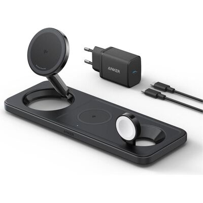 Station de charge sans fil Anker MagGo 15W - 3-en-1 Noire Station de charge sans fil Anker MagGo 15W - 3-en-1 Noire